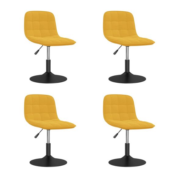 vidaXL Esszimmerst&uuml;hle 4 Stk. Drehbar Senfgelb Samt
