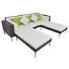 vidaXL 4-tlg. Garten-Lounge-Set mit Auflagen Poly Rattan Braun