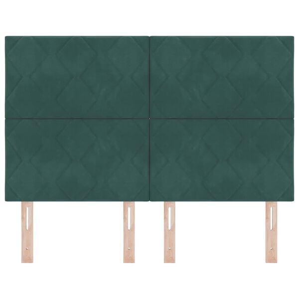 vidaXL Kopfteil Dunkelgr&uuml;n 144 cm Samt