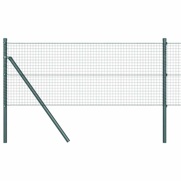 vidaXL Zaunpfosten Gr&uuml;n 50 x 0,4 m (25 x 25 mm Netz) Stahl und PVC
