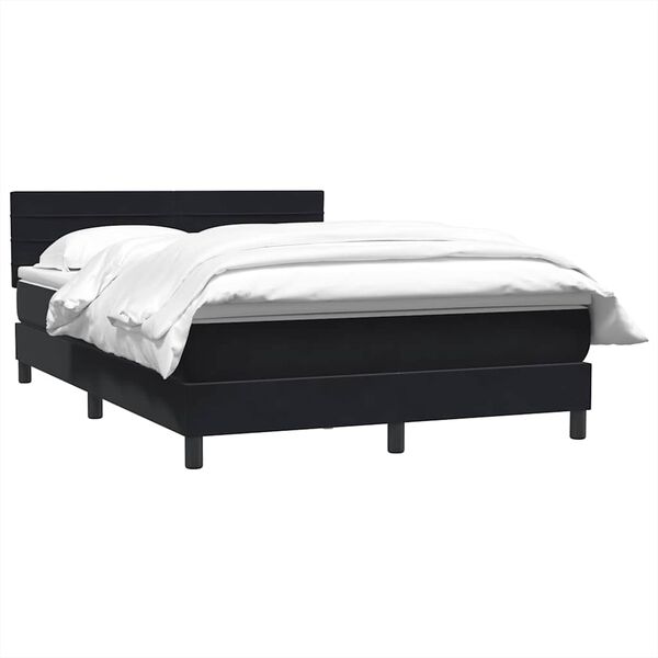vidaXL Boxspringbett mit Matratze Schwarz 160x220 cm Samt