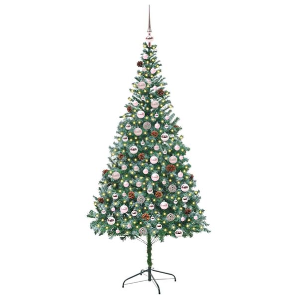 vidaXL K&uuml;nstlicher Weihnachtsbaum Gr&uuml;n 210 cm PVC und Stahl