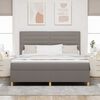 vidaXL Boxspringbett mit Matratze Taupe 180 x 200 cm Stoff