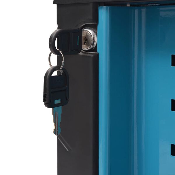 vidaXL Werkstattwagen mit 270 Werkzeugen Stahl Blau