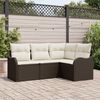 vidaXL Gartensofa-set mit Speicher 4 pcs Braun Poly-Rattan