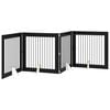 vidaXL Klappbares Hundetor mit St&auml;ndern 4 pcs Schwarze Eiche 401 cm