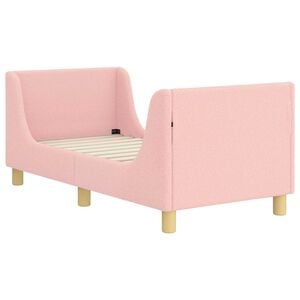 vidaXL Kinderbettgestell mit Kopfteil Rosa 70 x 140 cm Boucl&eacute;