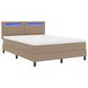 vidaXL Boxspringbett mit Matratze Cappuccino 140 x 190 cm Kunstleder