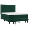 vidaXL Boxspringbett mit Matratze Dunkelgr&uuml;n 140x190 cm Samt