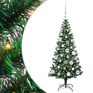 vidaXL K&uuml;nstlicher vorbeleuchteter Weihnachtsbaum Gr&uuml;n 120 cm