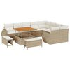 vidaXL Gartensofa-set 12 stk. Beige Poly-Rattan