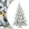 vidaXL K&uuml;nstlicher klappbarer Weihnachtsbaum Wei&szlig; 210 cm PVC und Stahl