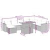vidaXL 9-tlg. Garten-Sofagarnitur mit Kissen Beige Poly Rattan
