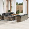 vidaXL Gartensofa-set mit Kissen 11 pcs Grau Poly-Rattan