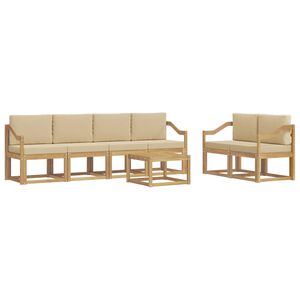 vidaXL Outdoor-Sofagarnitur 7 stk. Wei&szlig; und Beige
