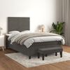 vidaXL Boxspringbett mit Matratze Dunkelgrau 120x190 cm Samt