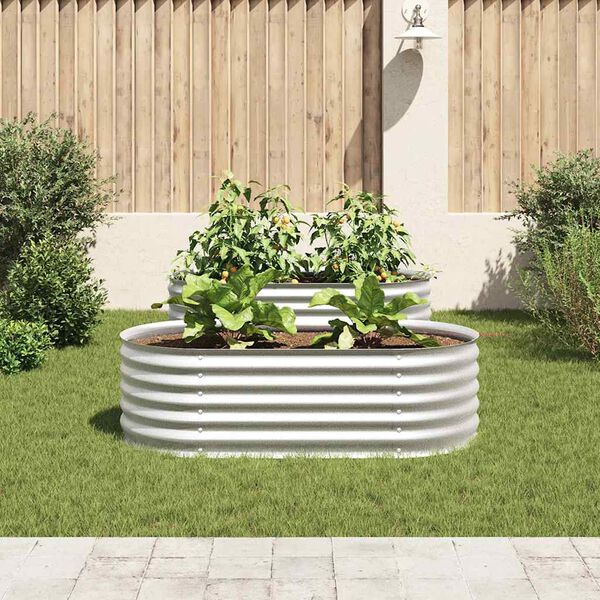 vidaXL Garten-Hochbeet 160x80x44 cm Verzinkter Stahl Silbern