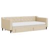 vidaXL Tagesbett Ausziehbar mit Schubladen Creme 90x200 cm Stoff