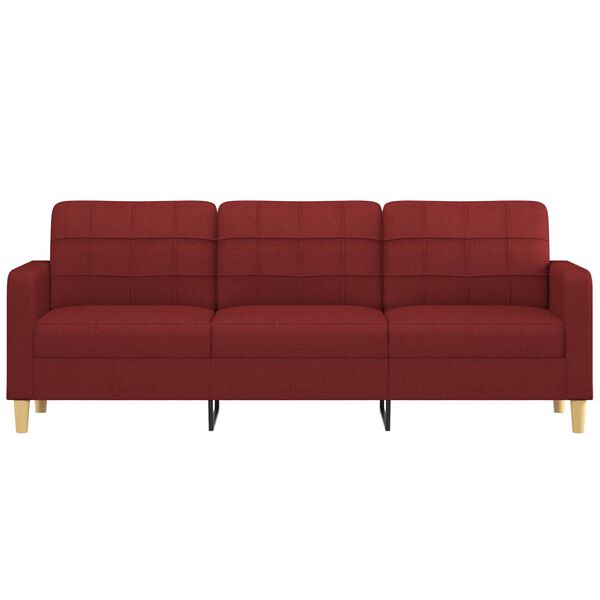 vidaXL 3-Sitzer-Sofa Weinrot 210 cm Stoff