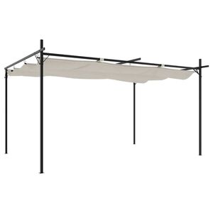 vidaXL Pergola mit Schiebedach Creme 395x292x230 cm