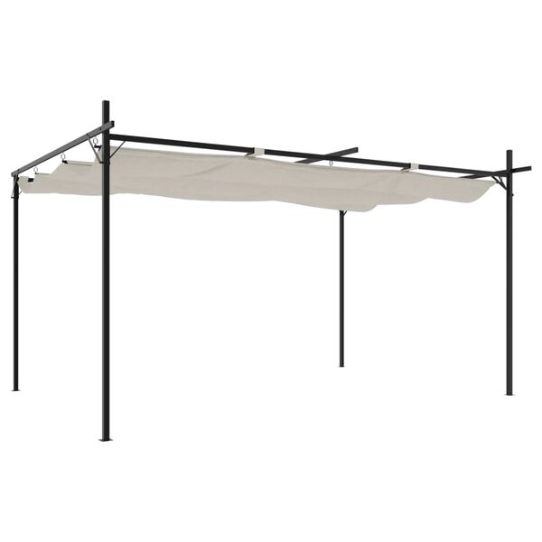 vidaXL Pergola mit Schiebedach Creme 395x292x230 cm
