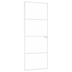 vidaXL Innent&uuml;r Wei&szlig; 76x201,5 cm Hartglas & Aluminium Schlank