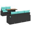 vidaXL Garten-Sofa-Set 6 stk. Schwarz Poly Rattan