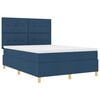 vidaXL Boxspringbett mit Matratze mit Kopfteil Blau 140 x 200 cm Stoff