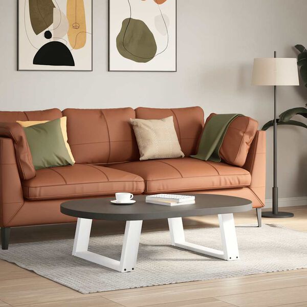 vidaXL Couchtischbeine U-Form 2 Stk. Wei&szlig; 70x(30-31) cm Stahl