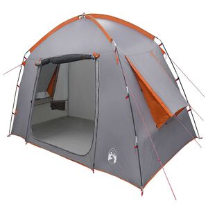 vidaXL H&uuml;tten-Zelt Grau und Orange 210 x 210 x 138 cm Polyester