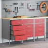 vidaXL Werkbank mit Schubladen 3 pcs Rot und Grau 75 x 45 x 85 cm