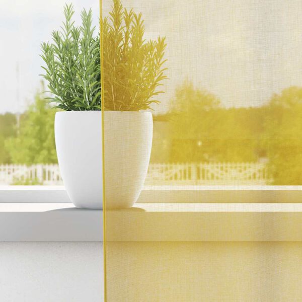 vidaXL Voile Vorhänge mit Ösen 2 Stk. Gelb