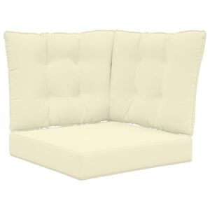 vidaXL Sofakissen f&uuml;r drau&szlig;en 3 pcs Creme Polyester