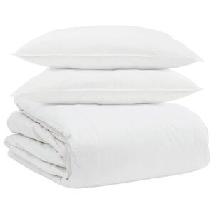 vidaXL Bettdecken Set mit Kissen 3 pcs Wei&szlig; Daunenfeder