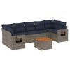 vidaXL 8-teiliges Gartensofa-Set mit Kissen, grau, Polyrattan