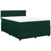 vidaXL Boxspringbett mit Matratze Dunkelgr&uuml;n 140x190 cm Samt