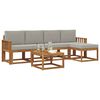 vidaXL Outdoor-Sofagarnitur mit Kissen 6 pcs Nat&uuml;rlich und Hellgrau