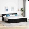 vidaXL Boxspringbett mit Matratze Schwarz 200 x 200 cm Polyester