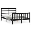 vidaXL Massivholzbett mit Kopfteil Schwarz 140x190 cm