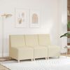 vidaXL Modulares Sofa ohne Armlehnen Creme 55 cm Stoff