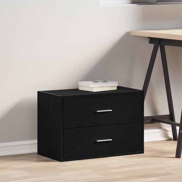 vidaXL Schrank mit 2 Schubladen Schwarz Eichen-Optik 60x31x40 cm