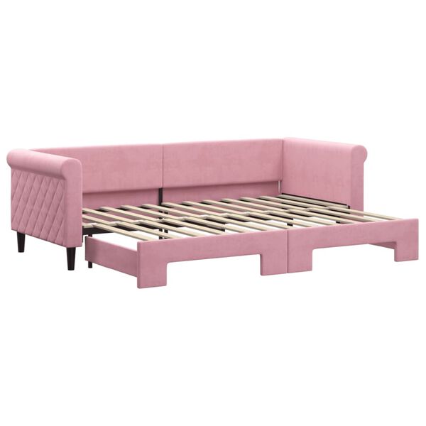 vidaXL Tagesbett Ausziehbar Rosa 80x200 cm Samt