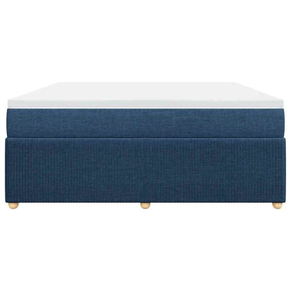 vidaXL Boxspringbett mit Matratze Blau 180x200 cm Stoff