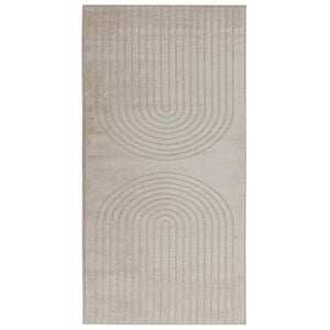 vidaXL Innenteppich GALATI Beige 80 x 150 cm Polyester Medium Pile