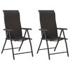 vidaXL Gartenst&uuml;hle 2 Stk. Klappbar Schwarz Kaffeebraun Poly Rattan