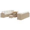 vidaXL Gartensofa-set 11 stk. Beige Poly-Rattan