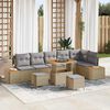 vidaXL Gartensofa-set 9 pcs Beige Poly-Rattan