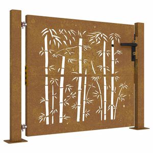 vidaXL Gartentor 100x100 cm Cortenstahl Bambus-Design