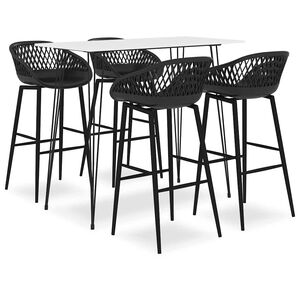 vidaXL 5-tlg. Bar-Set Wei&szlig; und Schwarz