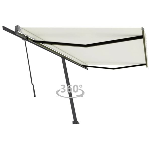 vidaXL Standmarkise Manuell Einziehbar 500x350 cm Creme